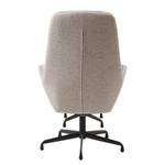 Relaxfauteuil Caitano met voetenbank bouclé/staal - grijs/zwart