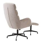 Relaxfauteuil Caitano met voetenbank bouclé/staal - grijs/zwart