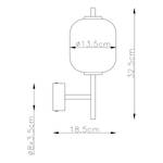 LED-Wandleuchte Ewald Opalglas / Eisen - 1-flammig