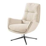 Fauteuil GARBO met kruisvoet geweven stof - Geweven stof Saia: Beige - Chroomkleurig glanzend