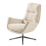 Fauteuil GARBO met kruisvoet geweven stof - Geweven stof Saia: Beige - Chroomkleurig glanzend