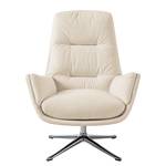 Fauteuil GARBO met kruisvoet geweven stof - Geweven stof Saia: Beige - Chroomkleurig glanzend