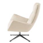 Fauteuil GARBO met kruisvoet geweven stof - Geweven stof Saia: Beige - Chroomkleurig glanzend