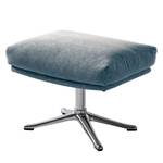 Pouf GARBO con base a stella Tessuto Saia: blu jeans - Cromo lucido