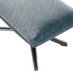 Pouf GARBO con base a stella Tessuto Saia: blu jeans - Cromo lucido