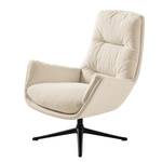 Fauteuil GARBO met kruisvoet geweven stof - Geweven stof Saia: Beige - Zwart