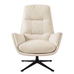 Fauteuil GARBO met kruisvoet geweven stof - Geweven stof Saia: Beige - Zwart