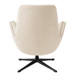 Fauteuil GARBO met kruisvoet geweven stof - Geweven stof Saia: Beige - Zwart