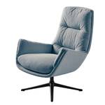 Fauteuil GARBO met kruisvoet geweven stof - Geweven stof Saia: Jeansblauw - Zwart