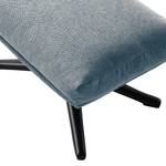 Pouf GARBO con base a stella Tessuto Saia: blu jeans - Nero