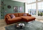 Ecksofa Morranos Chenille Rubia: Terracotta - Longchair davorstehend rechts - 2 Kissen