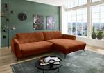 Ecksofa Morranos Chenille Rubia: Terracotta - Longchair davorstehend rechts - 2 Kissen