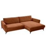 Ecksofa Morranos Chenille Rubia: Terracotta - Longchair davorstehend rechts - 2 Kissen