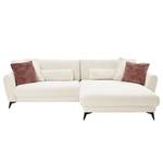 Ecksofa Morranos Chenille Rubia: Creme - Longchair davorstehend rechts - 4 Kissen