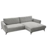 Ecksofa Morranos Chenille Rubia: Grau - Longchair davorstehend rechts - 4 Kissen