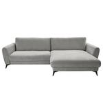 Ecksofa Morranos Chenille Rubia: Grau - Longchair davorstehend rechts - 4 Kissen