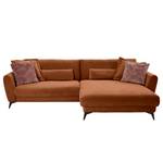 Ecksofa Morranos Chenille Rubia: Terracotta - Longchair davorstehend rechts - 4 Kissen