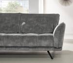 Ecksofa Lethernt mit Longchair Samt Amata: Silber - Longchair davorstehend links