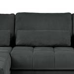 Ecksofa Lethernt mit Longchair Samt Salina: Anthrazit - Longchair davorstehend links