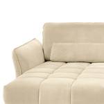 Hoekbank Lethernt met chaise longue Velours Salina: Beige - Longchair vooraanzicht links