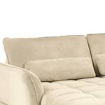 Hoekbank Lethernt met chaise longue Velours Salina: Beige - Longchair vooraanzicht links