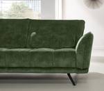 Hoekbank Lethernt met chaise longue Velours Amata: Mosgroen - Longchair vooraanzicht links