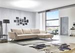 Ecksofa Lethernt mit Longchair Samt Salina: Taupe - Longchair davorstehend rechts