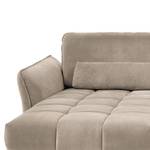 Hoekbank Lethernt met chaise longue Velours Salina: Taupe - Longchair vooraanzicht links