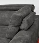 Ecksofa Natele mit Longchair Antiklederlook - Microfaser Staci: Graphit - Longchair davorstehend rechts