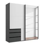 Schwebetürenschrank Level36 216 cm Typ A Weiß / Graphit - Breite: 200 cm - Mit Spiegeltür/-en