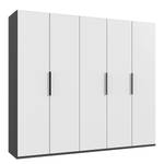 Drehtürenschrank Level36 - 236 cm Typ B Weiß / Graphit - Breite: 250 cm - Ohne Spiegeltür/-en