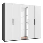 Drehtürenschrank Level36 - 236 cm Typ B Weiß / Graphit - Breite: 250 cm - Mit Spiegeltür/-en