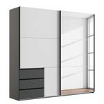 Schwebetürenschrank Level36 236 cm Typ A Weiß / Graphit - Breite: 250 cm - Mit Spiegeltür/-en