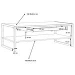 Salontafel Garnida Zwart - Grijs - Plaatmateriaal - Metaal - 111 x 40 x 60 cm