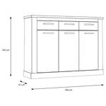 Sideboard Hassri 140 cm Typ B Weißkiefer Dekor / Grau