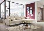 Ecksofa Capiri mit Longchair Cordstoff Coryn: Beige - Longchair davorstehend rechts - Relaxfunktion