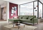 Hoekbank Capiri met chaise longue Corduroy Coryn: Bos groen - Longchair vooraanzicht links - Relaxfunctie