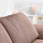 Ecksofa Corintia mit Ottomane Cordstoff Coryn: Altrosa - Ottomane davorstehend links - Keine Funktion - Eiche