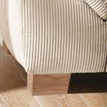 Ecksofa Corintia mit Ottomane Cordstoff Coryn: Beige - Ottomane davorstehend rechts - Keine Funktion - Eiche