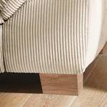 Ecksofa Corintia mit Ottomane Cordstoff Coryn: Beige - Ottomane davorstehend links - Keine Funktion - Eiche