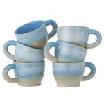 Becher Safie 6er-Set Steingut - Blau