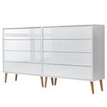 Sideboard Mart 158 cm - Holzfüße Typ A Hochglanz Weiß