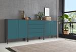 Sideboard Mart 237 cm - Metallfüße Typ B Petrol / Anthrazit