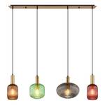 Hanglamp Normy ijzer/gekleurd glas - meerdere kleuren - Aantal lichtbronnen: 4