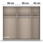 Schwebetürenschrank Quadra - Spiegel Eiche Artisan Dekor - Breite: 226 cm