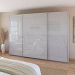 Schwebetürenschrank Quadra - Glasfront Seidengrau - Breite: 315 cm