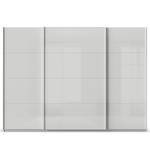 Schwebetürenschrank Quadra - Glasfront Seidengrau - Breite: 315 cm