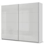 Schwebetürenschrank Quadra - Glasfront Seidengrau - Breite: 271 cm