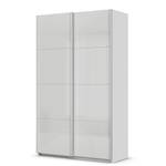 Schwebetürenschrank Quadra - Glasfront Seidengrau - Breite: 136 cm