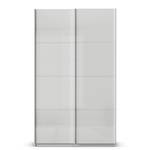 Schwebetürenschrank Quadra - Glasfront Seidengrau - Breite: 136 cm